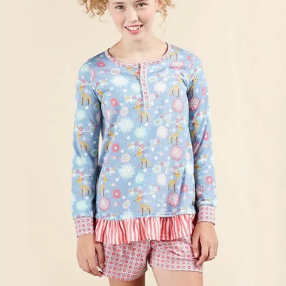 EUC Matilda Jane Clothing Long Sleeve Sleep Tight PJ Pajama Set Size 12 Teen